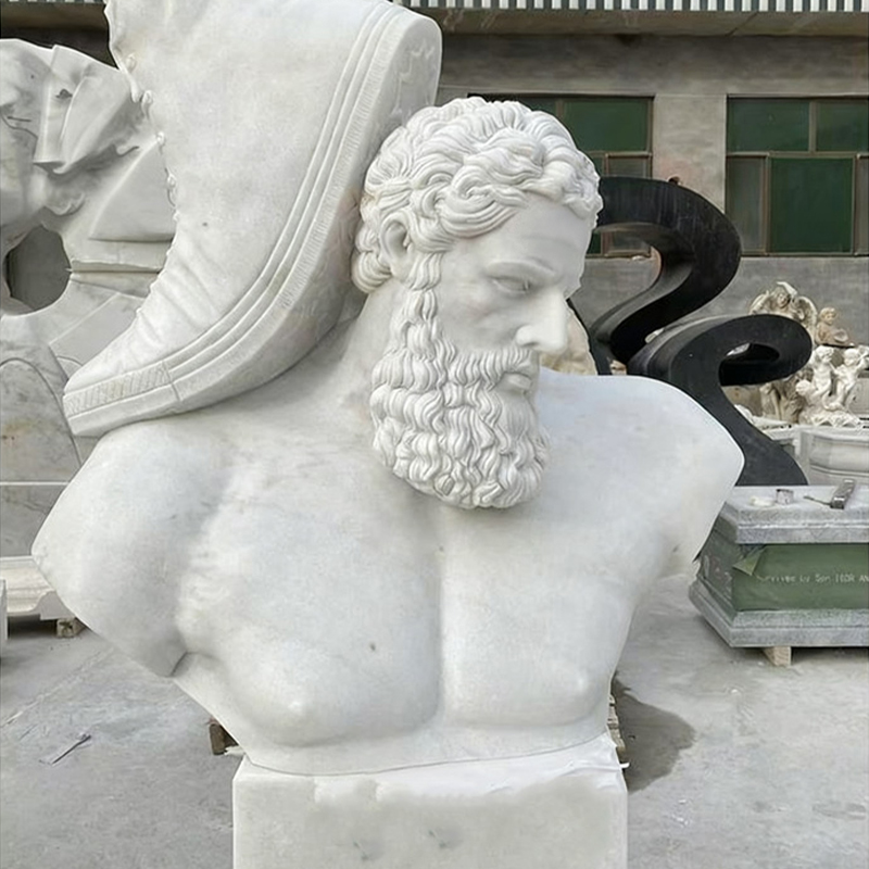 Lidská socha z bílého mramoru v životní velikosti, ručně vyřezávaná