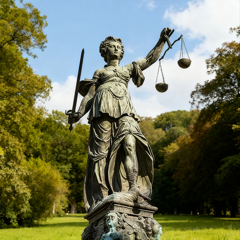 Bronzová socha Vah Lady Justice – kovový model