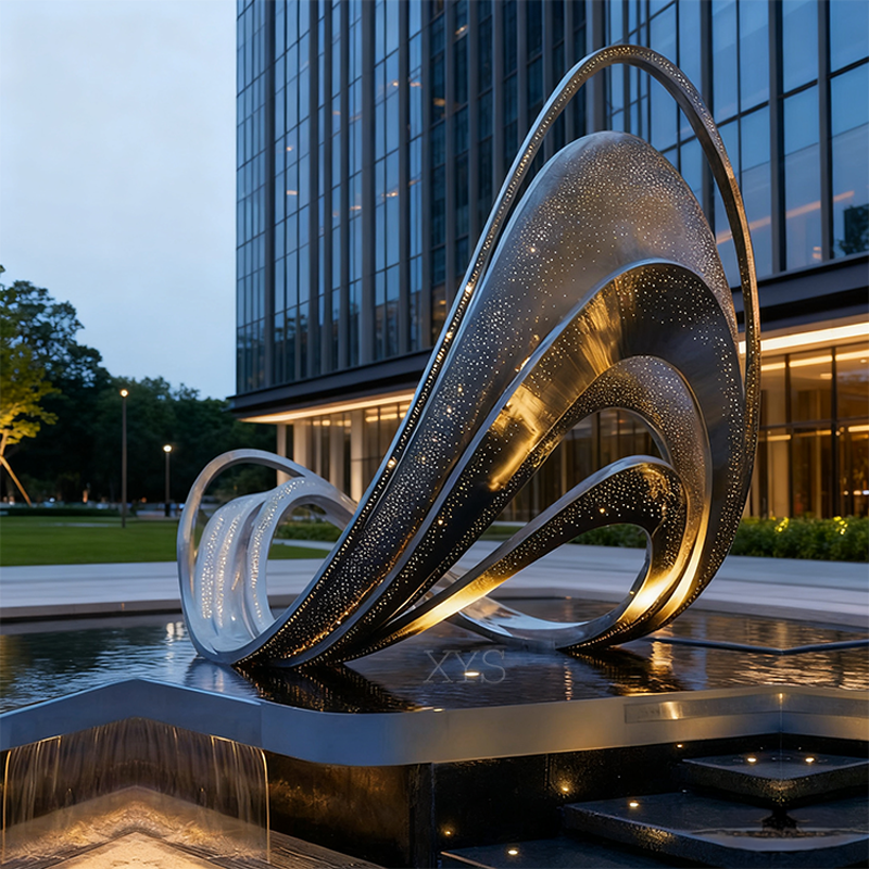 Starlit Wave Illuminated Openwork Water Feature Socha